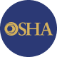 Circular blue logo featuring the gold text "OSHA" with a stylized O.